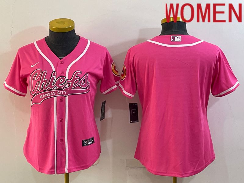 Women Kansas City Chiefs Blank Pink 2022 Nike Co branded NFL Jersey->san francisco 49ers->NFL Jersey